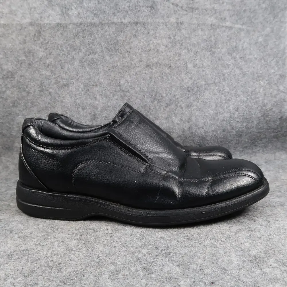 Deer Stags Shoes Mens 9.5 Dress Loafer Slip On Classic Black Career Casual Jerry